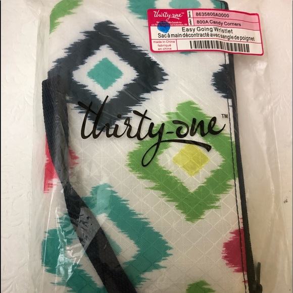thirty-one Handbags - Thirty One Easy Going Wristlet CANDY CORNERS NIB